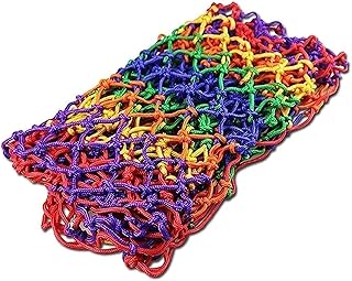 HXRW Kids Climbing Net Outdoor Colorful Protective Safety Netting for Indoor Stairs Balcony Protection Kids Playground&Playground Sets for Backyards (Size : 1 * 1m(3.3 * 3.3ft))
