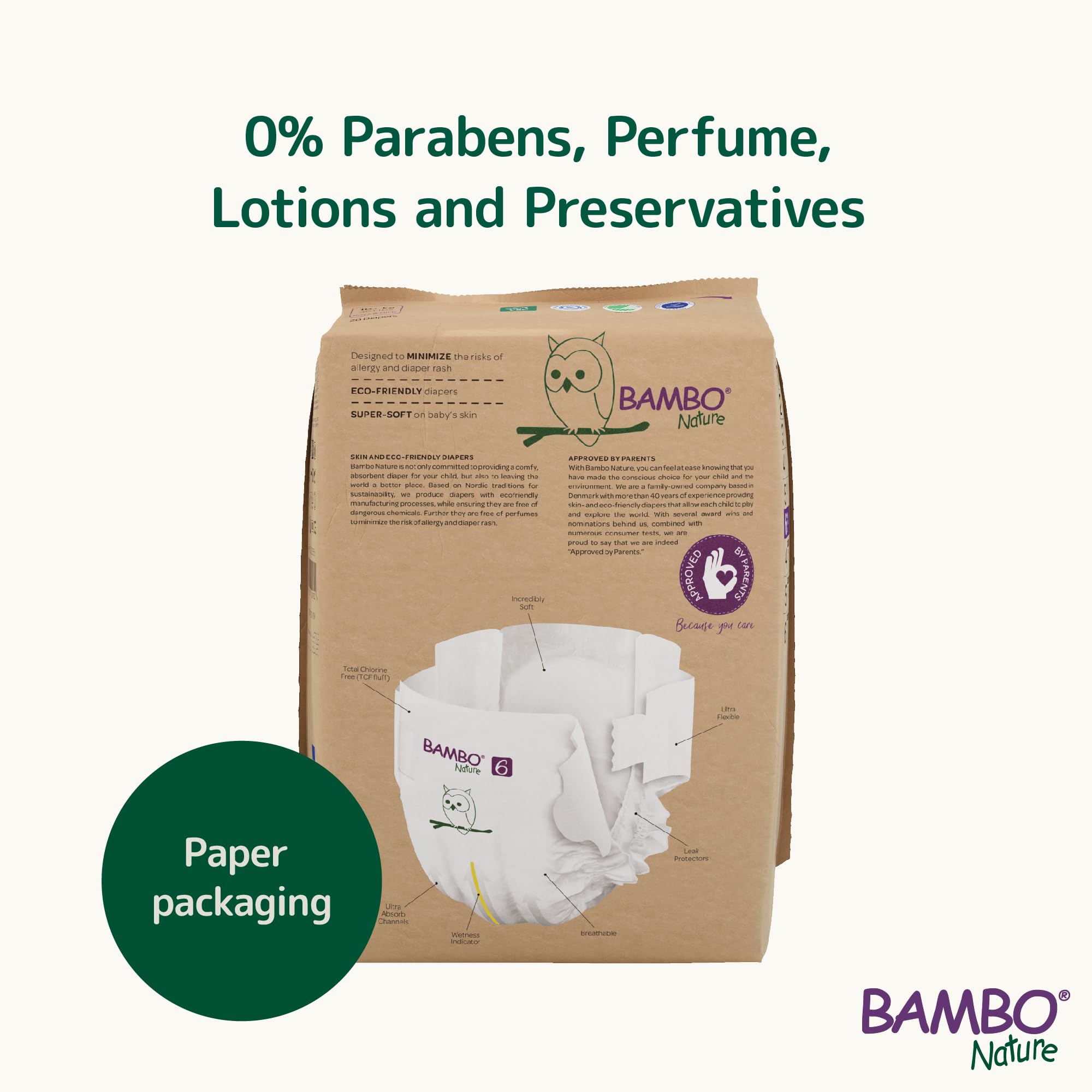 Pañales para bebé Bambo Nature Talla 6-16+kg (Pack 6 X 20Un)