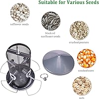 Vista 4 de Comederos de pájaros para pájaros silvestres, comederos de metal grandes de 12.6 pulgadas, comederos para pájaros al aire libre, decoración