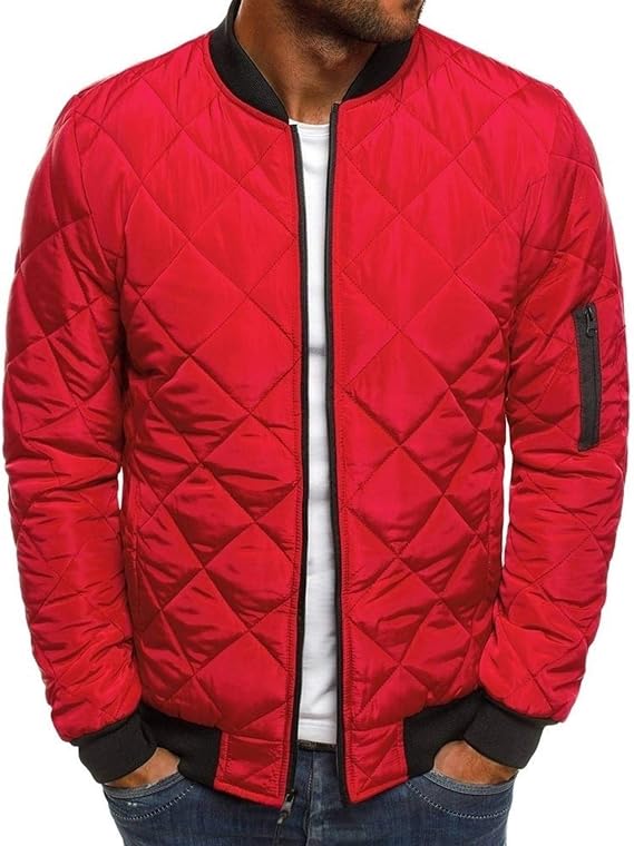 Manteau Matelassé Homme CHEEREAM Men's Diamond Quilted Flight