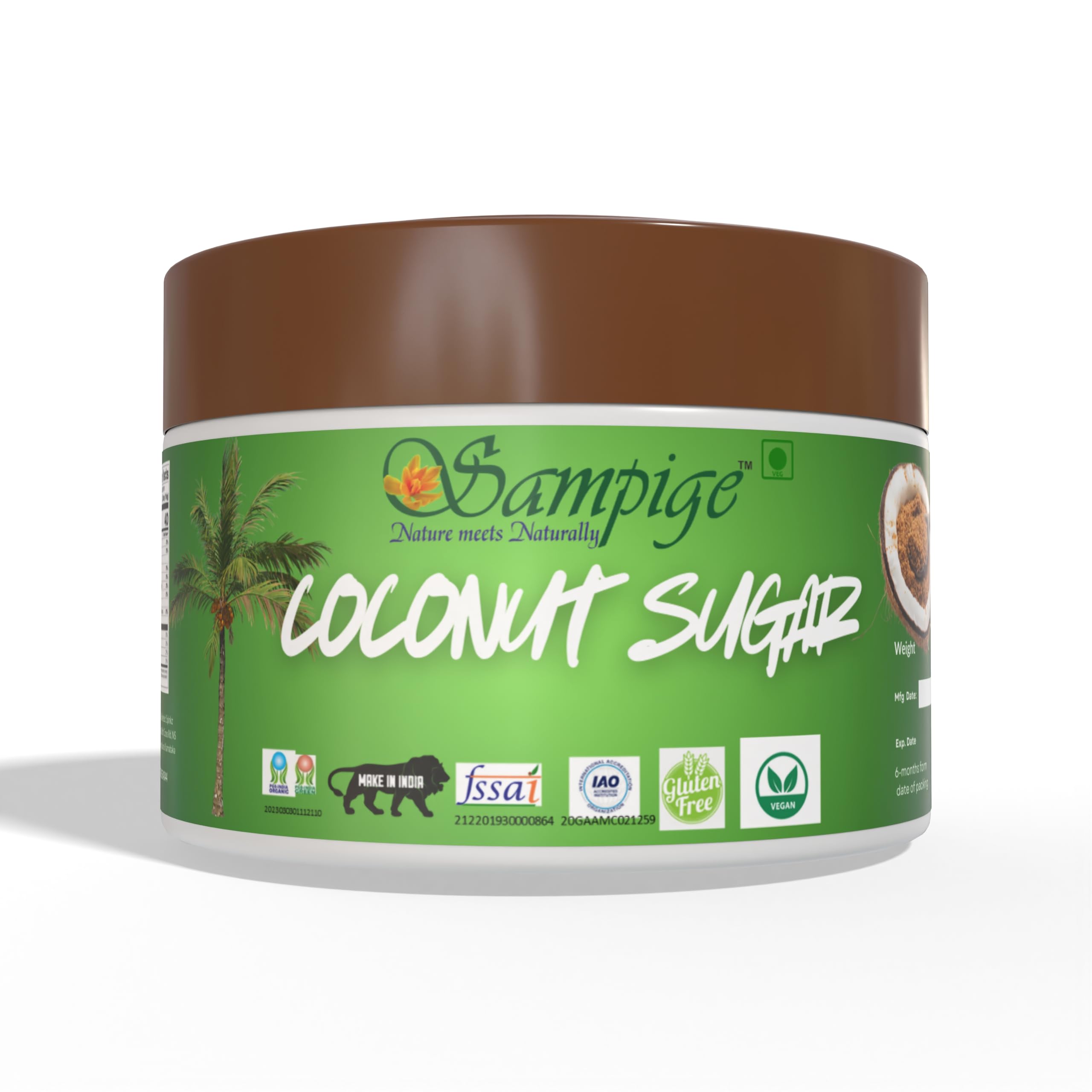 Sampige- Certified Organic Coconut Sugar - Natural Sweetener, Low GI, Rich Caramel Flavor - 900 (B0999JLN9M) Amazon Price History, Amazon Price Tracker
