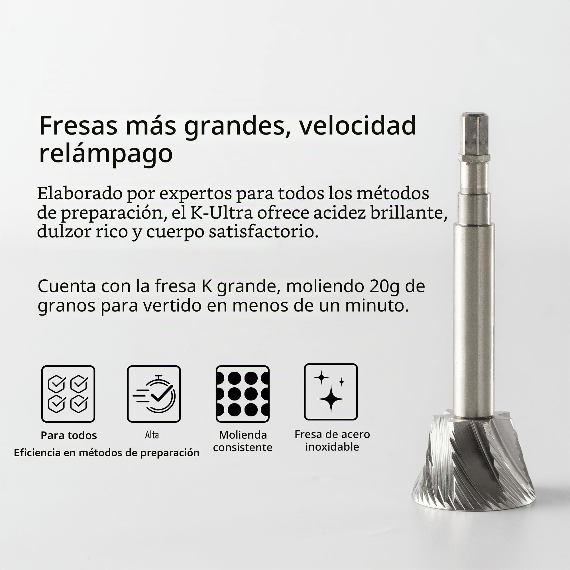 1Zpresso K-Ultra - Molinillo de café manual plateado con funda de transporte, molienda de acero inoxidable, mango plegable, ajuste numérico externo