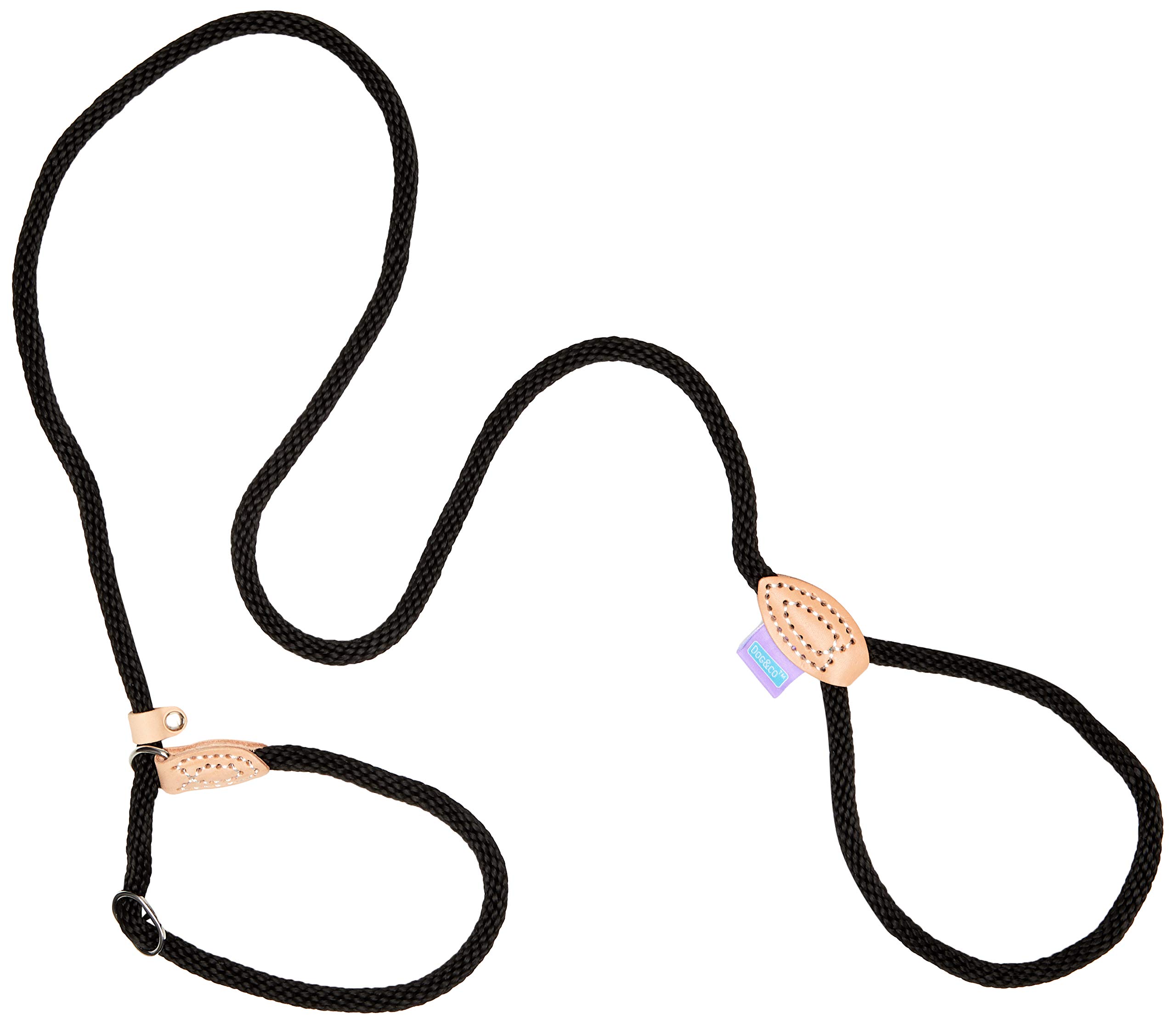 DOG & Co Supersoft Rope Slip Lead Black 8mm X60, clear