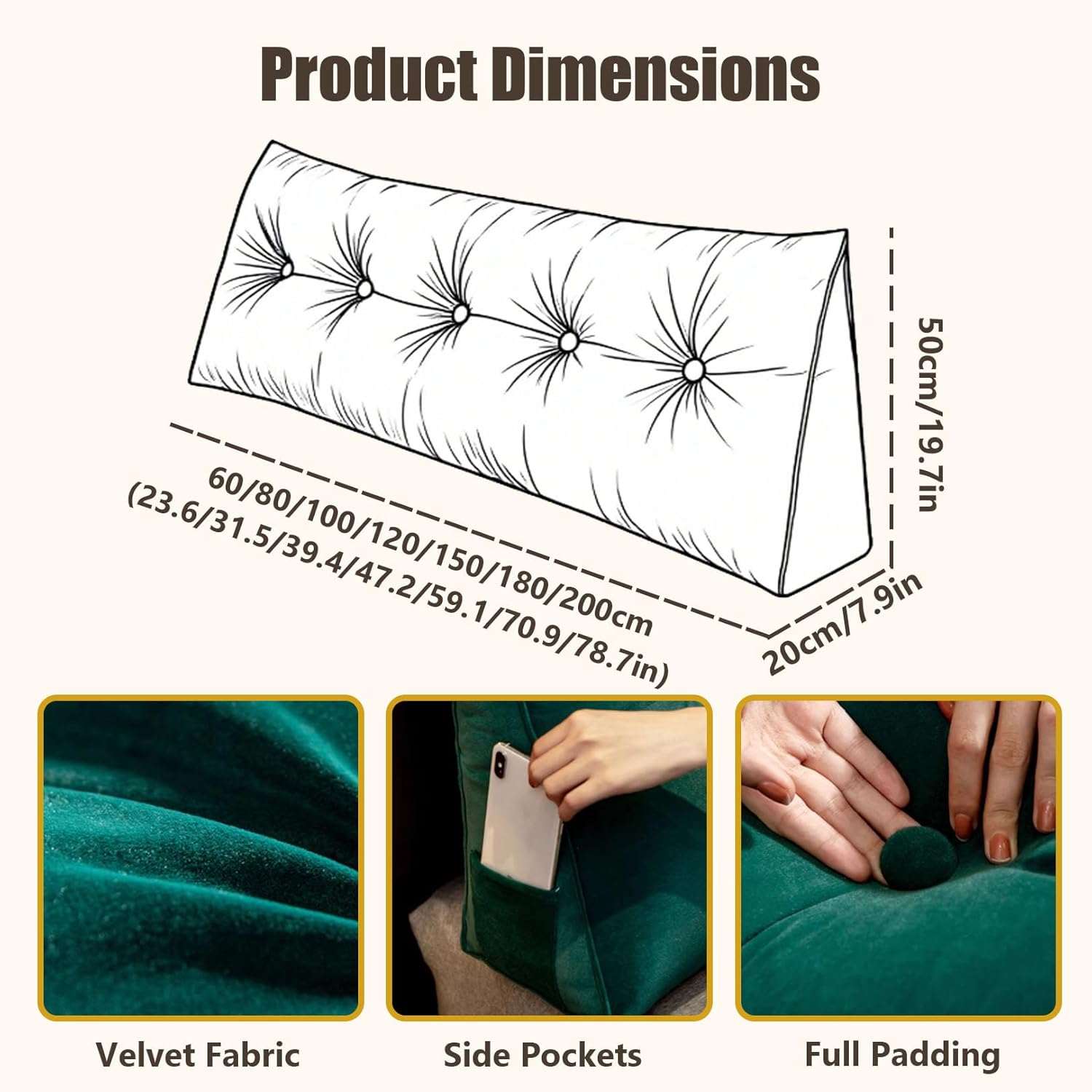 ベッドとソファベッド用のウェッジピローヘッドボード、圧力分散のための三角形のデザイン、読書、ゲーム、昼寝用の背もたれ枕