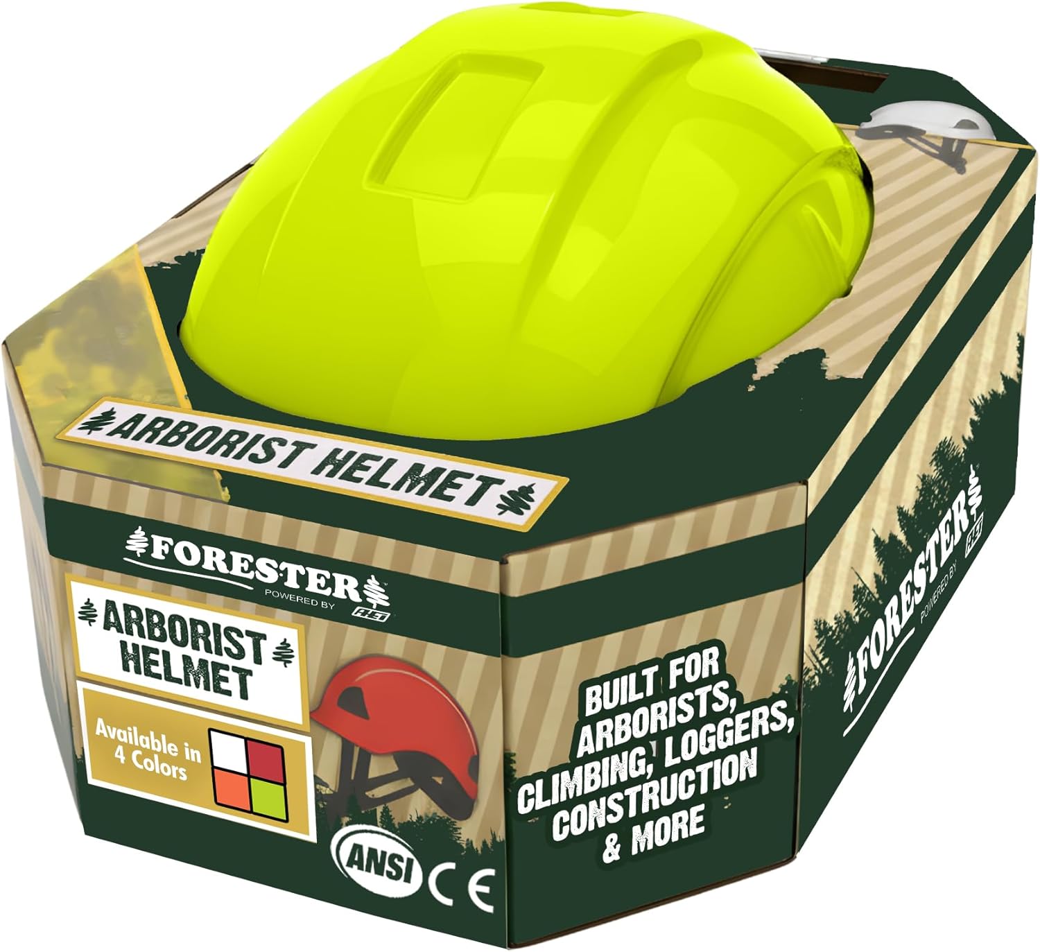 FORESTER Arborist Safety Helmet | ANSI Z89.1-2014 Certified, Class E & C | 6-Point Suspension Hard Hat | Forestry Helmet for Tree Climbing, Logging, Rescue