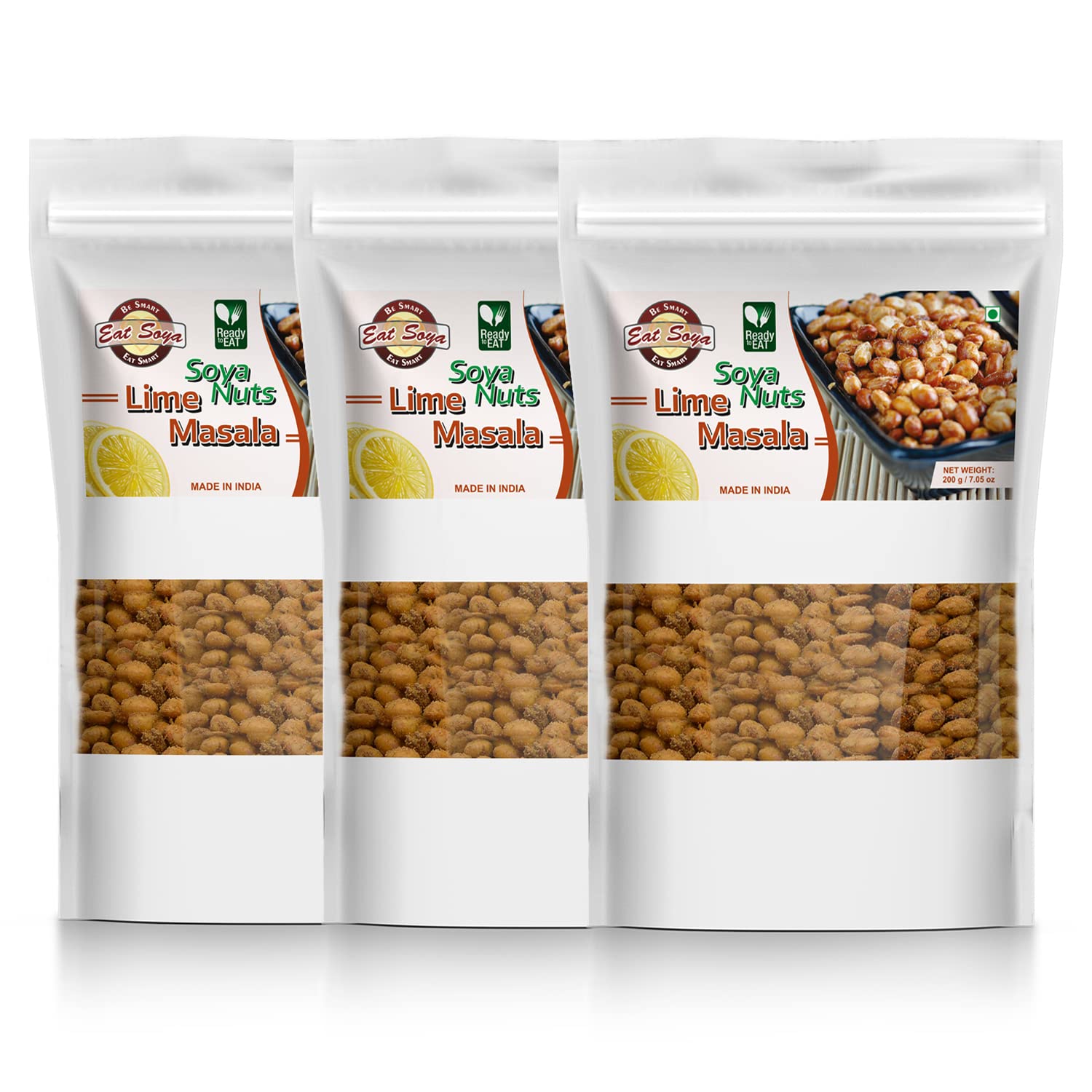EAT SOYA LLP Roasted SOYA Nuts (Lime Masala) Pouch, 3 x 200 g (B07R2CY1TL) Amazon Price History, Amazon Price Tracker