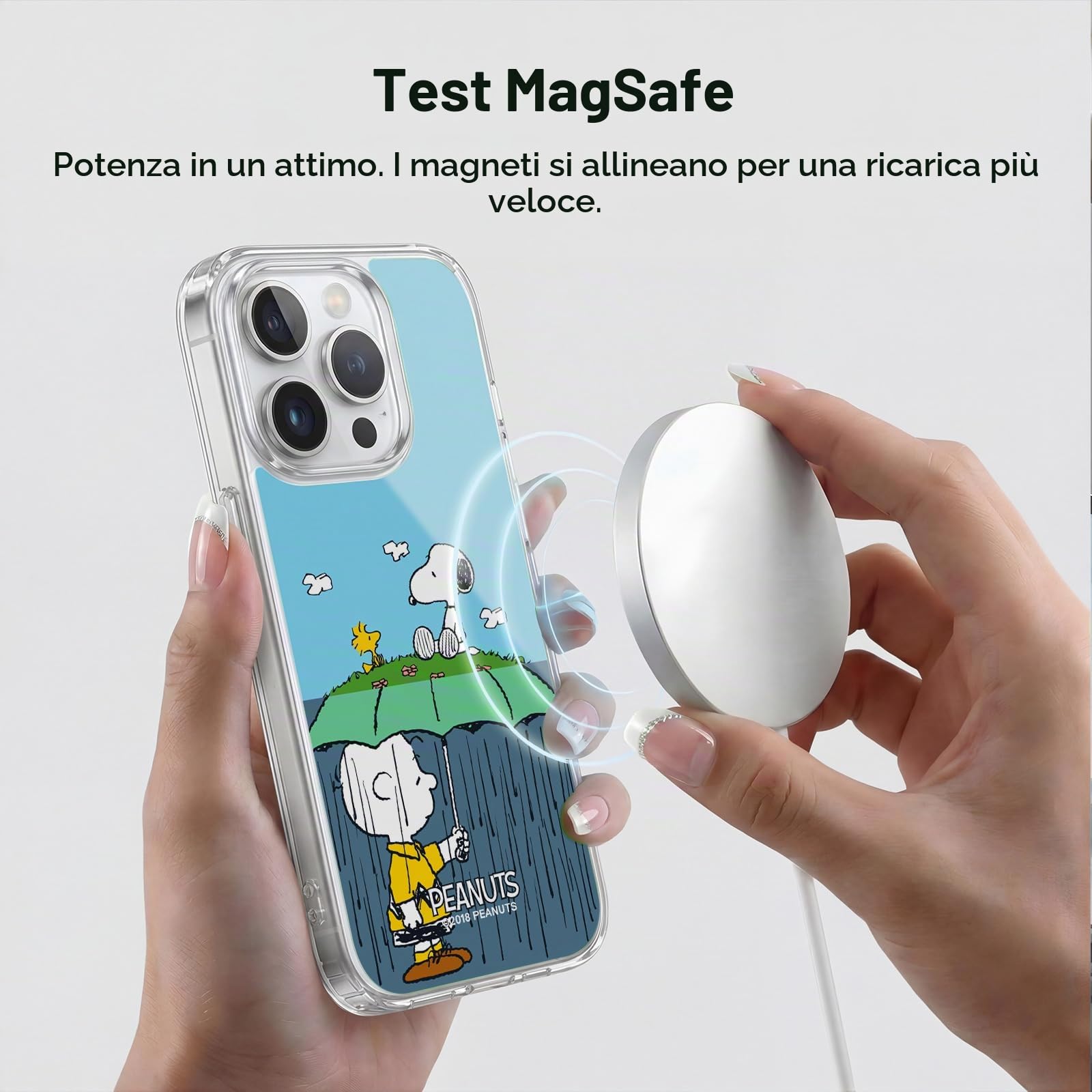 Head Case Designs Licenza Ufficiale Peanuts Charlie, Snoppy & Woodstock Metà E Risate Custodia in Gel [Protezione di Grado Militare] Compatibile Con Apple iPhone 15 Pro Max E Compatibile Con MagSafe