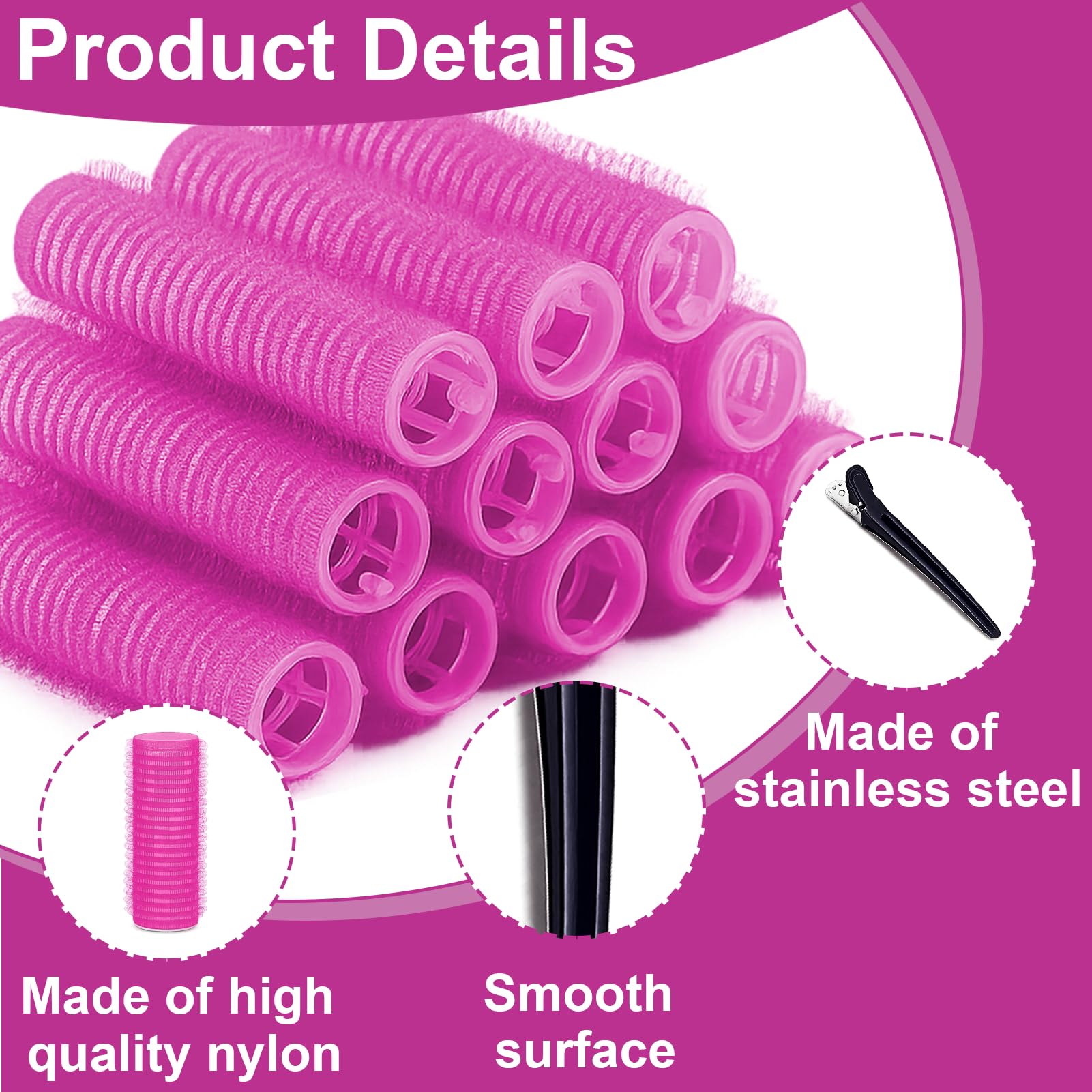 Hair Rollers, Self Grip Small Hair Curlers, Salon Hairdressing Curlers Roller with Clips Tools for Women (Random Color) - Image 3