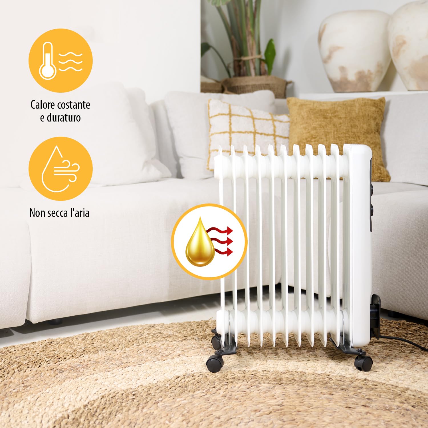 Riscaldatore a olio Tristar KA-5181-3 impostazioni di calore - Regolabile - 2000 W max - 11 alette di riscaldamento