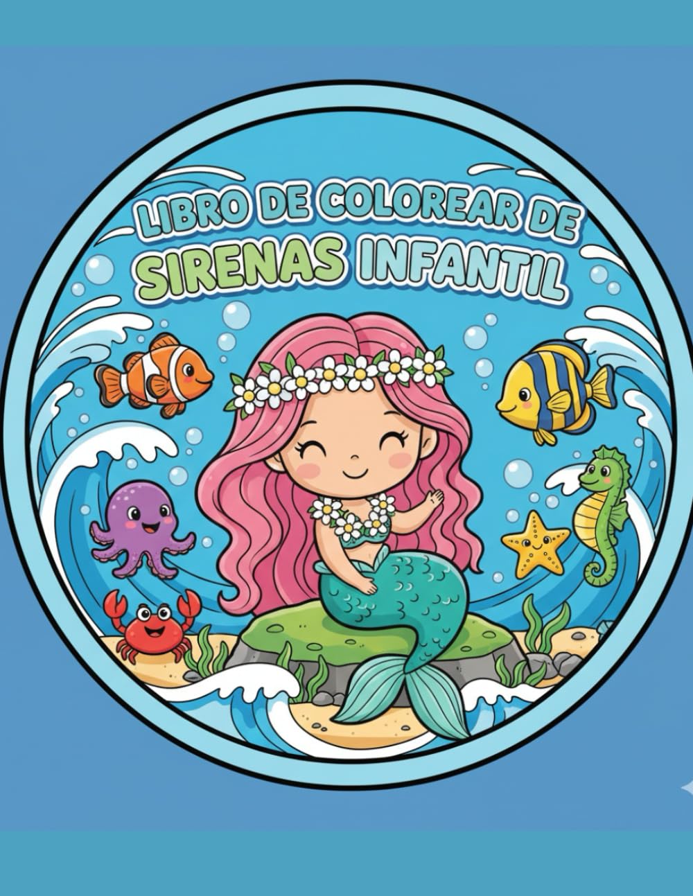 Libro de colorear de sirenas infantil