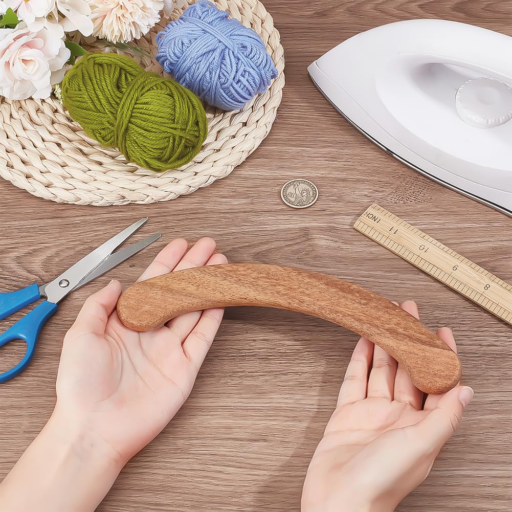 BENECREAT Moldeador de Sombreros Resistente de Nogal, Juego de Herramientas Genéricas para Hacer Sombreros de 200x34x9mm, Extractor de Madera Marrón Coco para Sombreros de Vaquero, Fedora