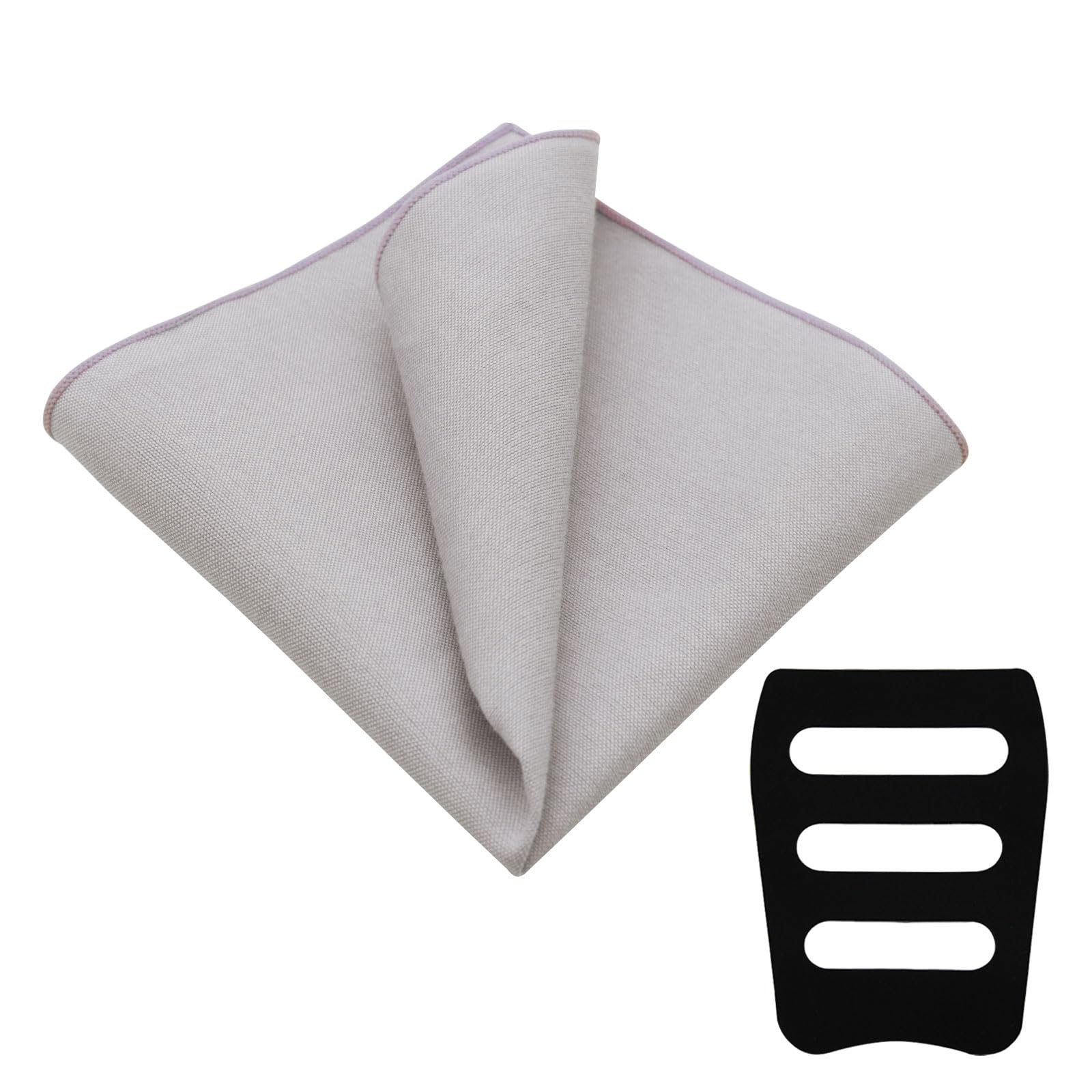Cotton Pocket Squares for Men, Solid Color Mens Handkerchiefs with Pocket Square Holder for Business Wedding Party