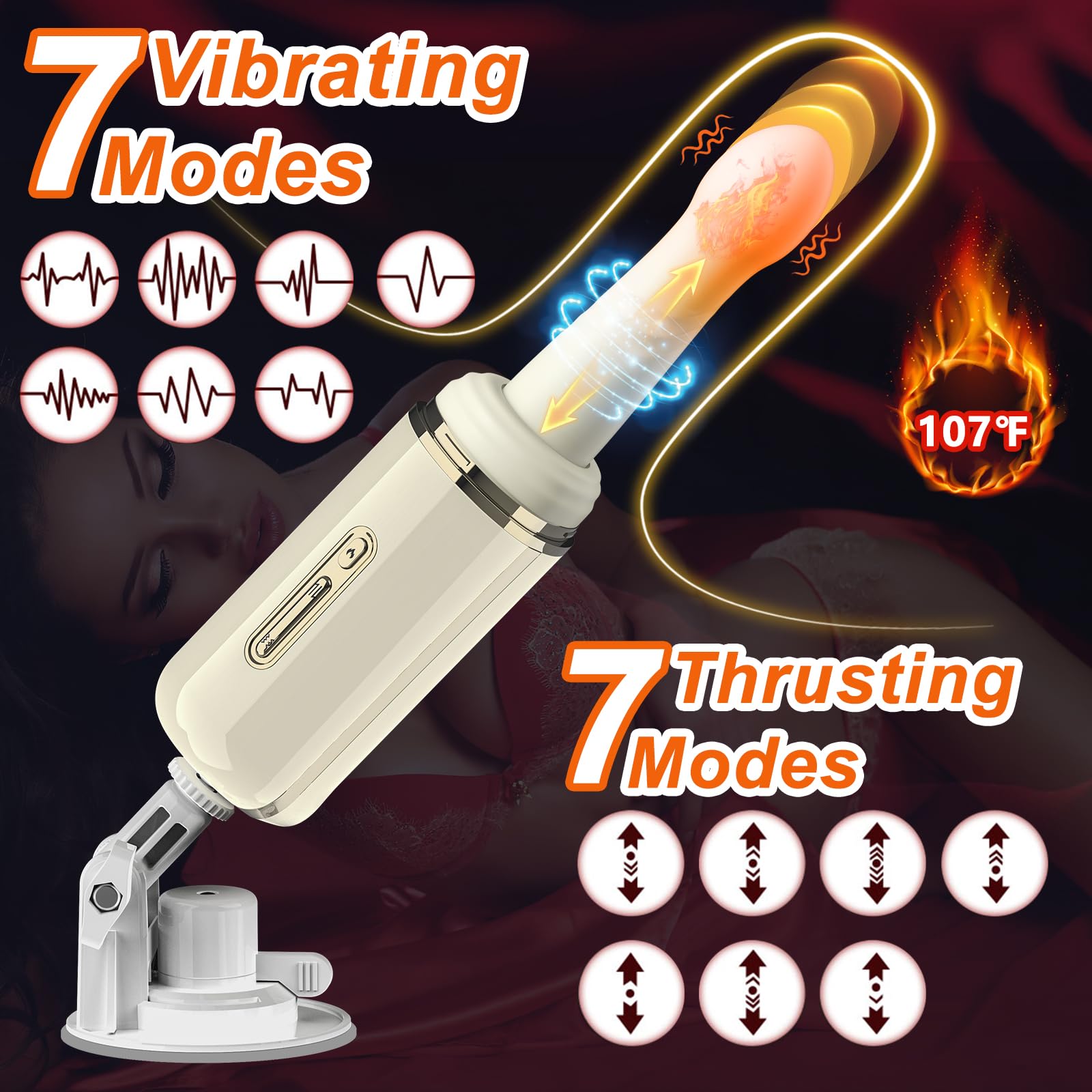 Dildo Realistici Vibratore Portatile Sex Toys per Donne Uomini Coppie, Giocattolo Sessuale Dildo Anale in Silicone con 7 Vibrazioni 7 Spinte e Rotazioni, Vibratori Femminili Giocattoli per Donne