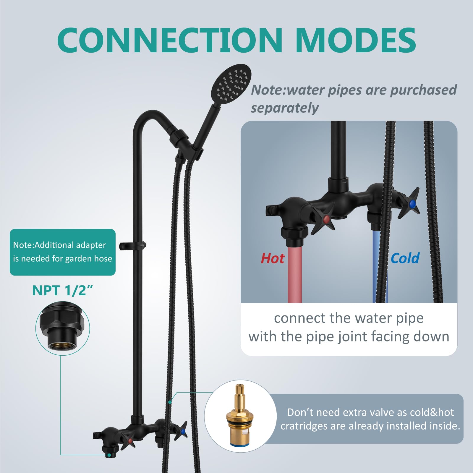 Amazon.co.jp: Aolemi アウトドアシャワーキット 壁取り付け式屋外