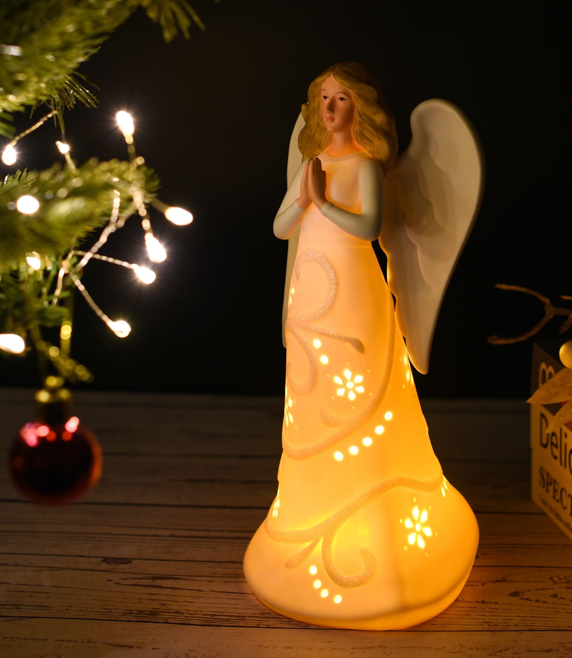 Amazon.co.jp: ライトアップ 祈る天使の置物 LEDライト付き Amazon.co.jp: ライトアップ 祈る天使の置物 LEDライト付き