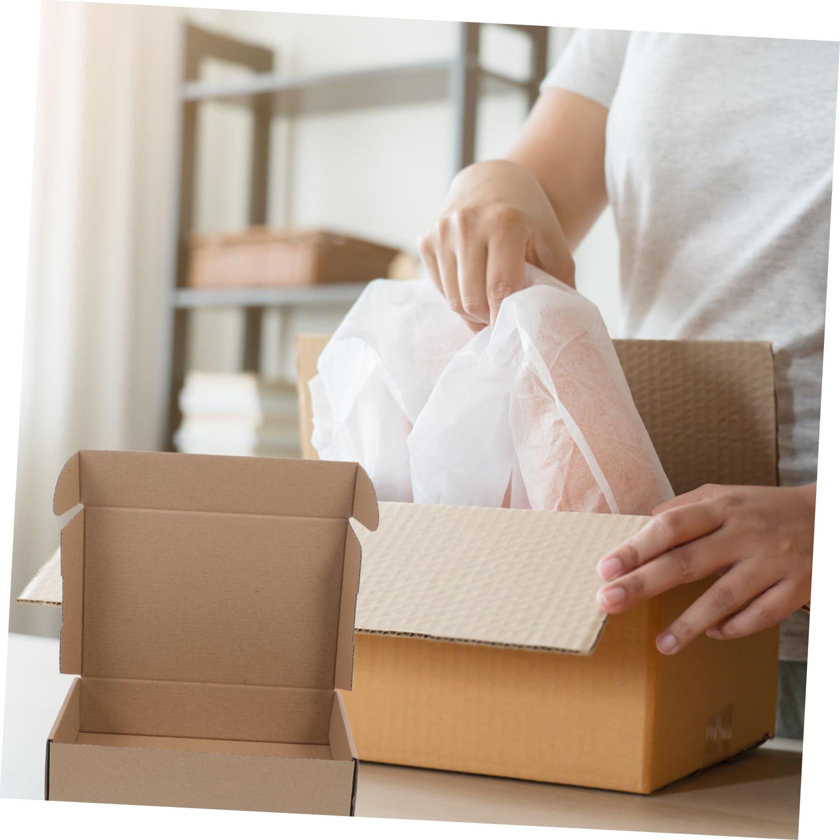 25piezas Cajas De Cartón Para Embalaje Caja De Envío Engrosada Para Pequeñas Unidades Para Envío y Almacenamiento De Ropa y Ropa Interior Para Embalaje