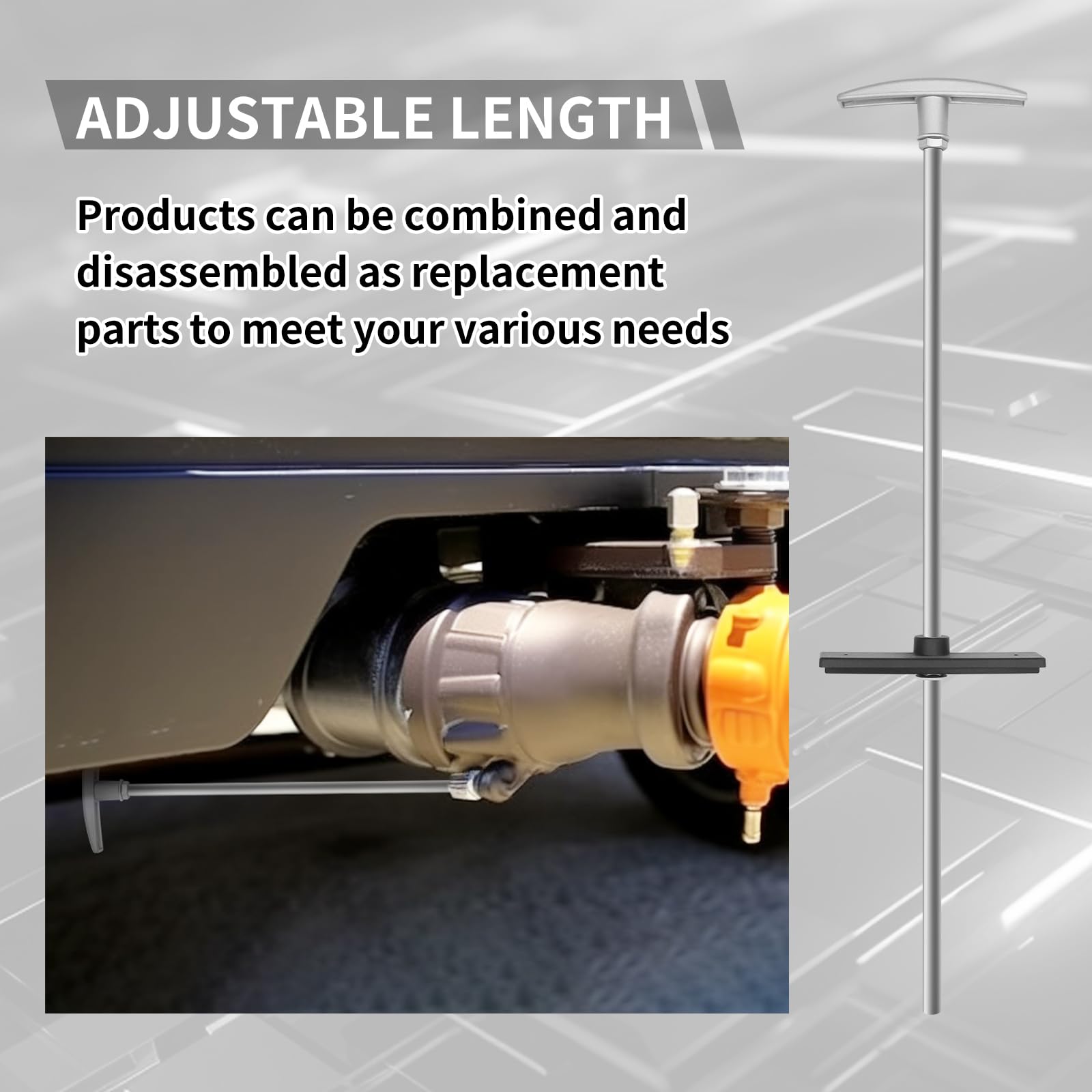 RV Waste Water Valve Handles And Drain Valve Extension Pipe Kit - View #6