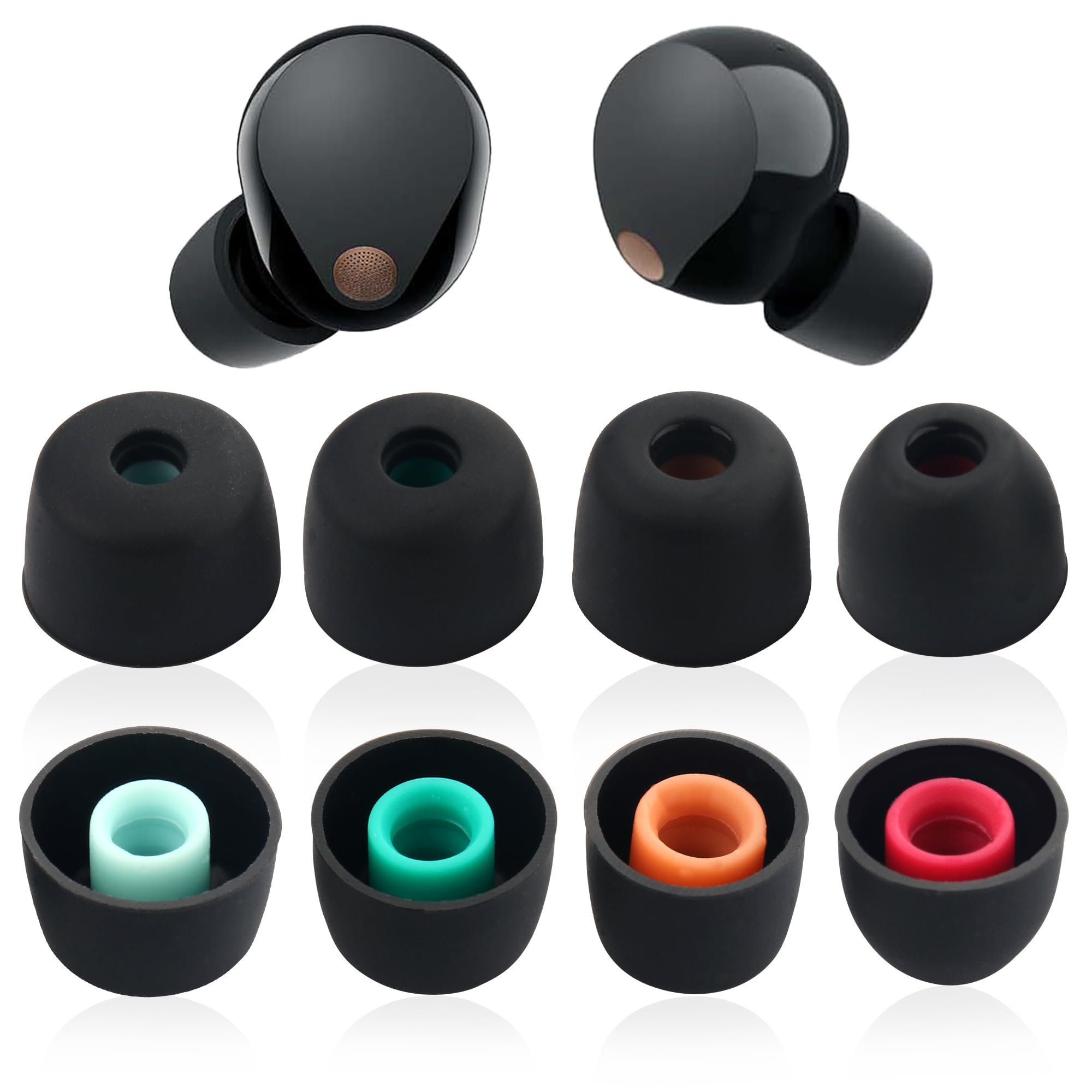 4 Pairs Silicone Ear Tips Earphone Tips Replacement Eartips Earbuds Compatible with Sony WF-1000XM5, WF-1000XM4, WF-1000XM3, WF-C700N Earphones