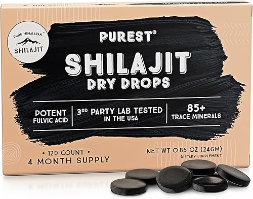 Pure Himalayan Shilajit Gotas secas, Shilajit natural 100% puro, grado A, potencia máxima 85+ minerales limpios y ácido fúlvico para energía,