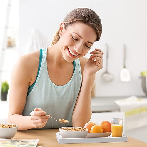 Miniatura 5 de Bellsal Bandeja de baño para baño, bandejas de baño de bambú para mostrador, bandeja pequeña para organizador, tocador, bandeja de madera para