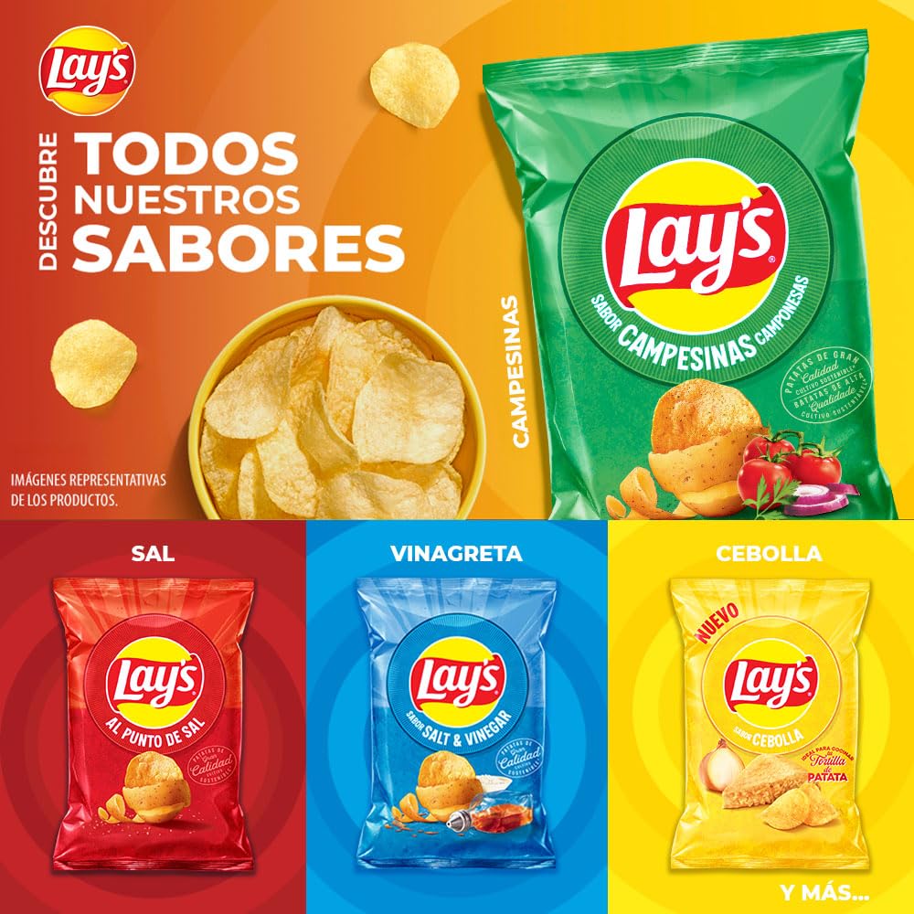 Lay's Campesinas, Patatas Fritas de cultivos sostenibles con sabores vegetales, Producto de Aperitivo, bolsa individual, 150g — view 6