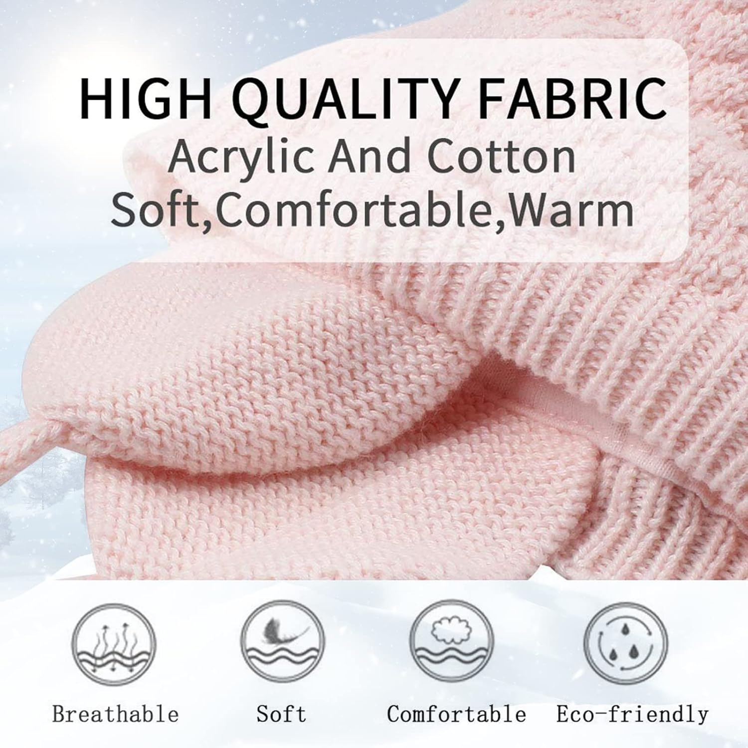 Bamery Baby Crochet Hat Infant Cute Bear Ear Beanie Toddler Boys Girls Earflap Hats for Fall Winter Warm Cap - Image 4