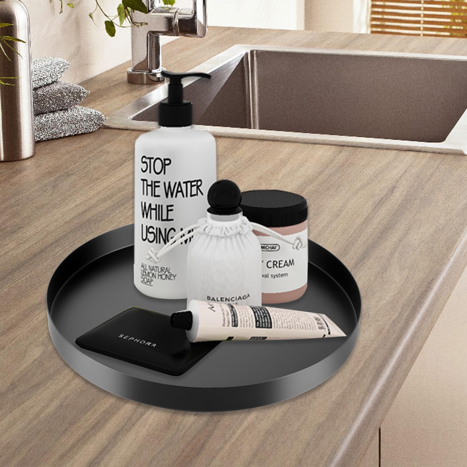 Plateau Décoratif En Acier Inoxydable, Plaque Métallique Polyvalente, Convient Comme