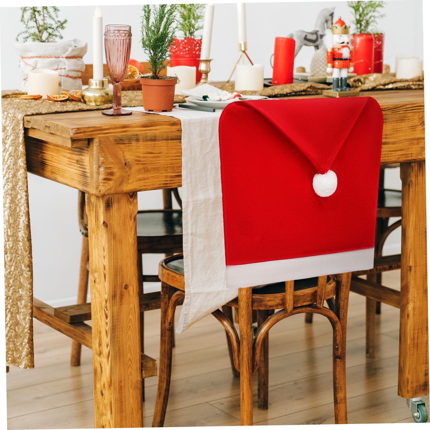 Alipis 10pezzi Fodere per Sedie Tema Natale Coprisedie Natalizie Decorazioni per Interno Fodere per Sedie di Sala da Pranzo e Cucina