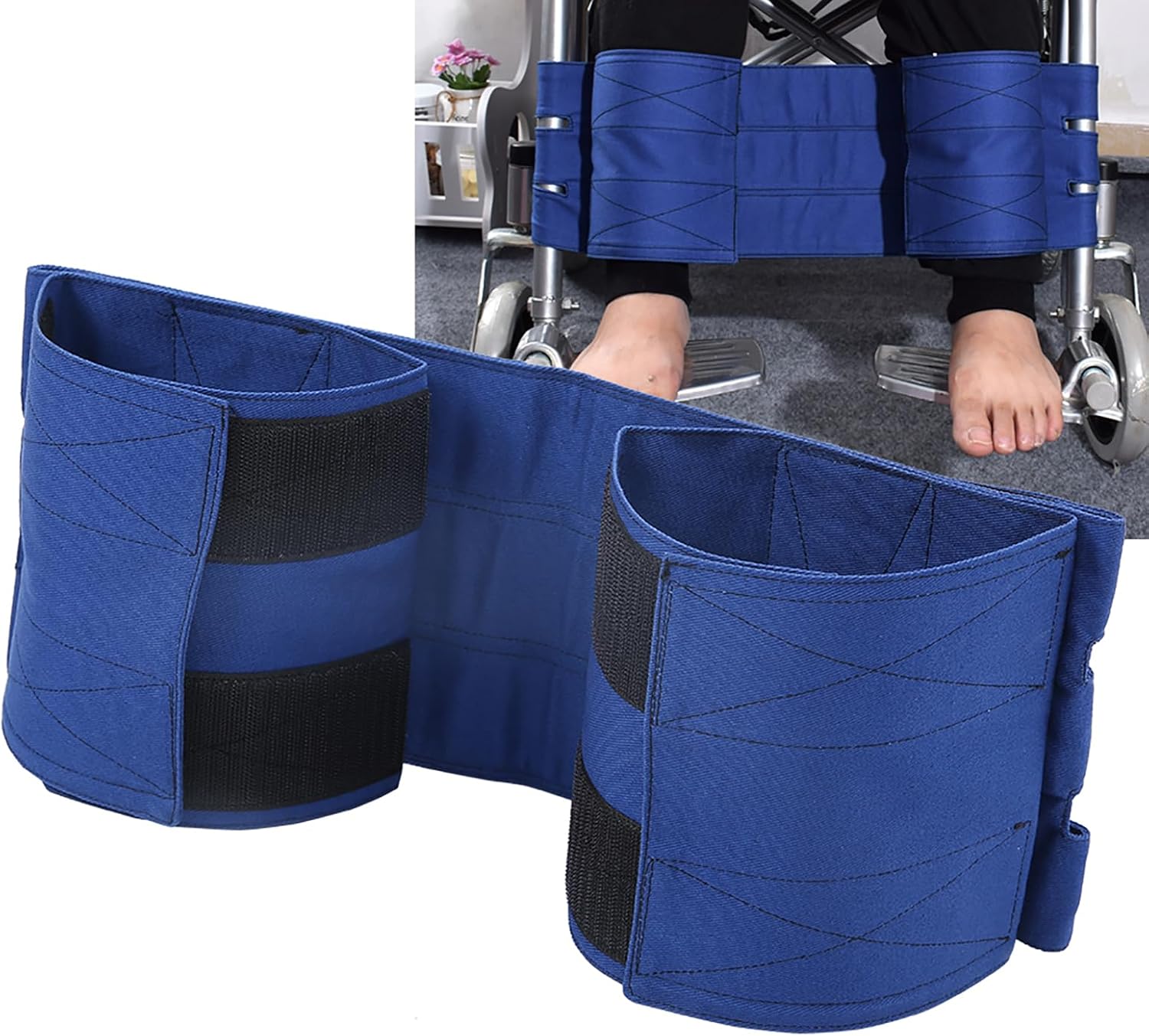 SelWatty Wheelchair Footrest Leg Restraint Strap Safety Belt for Elderly Patient