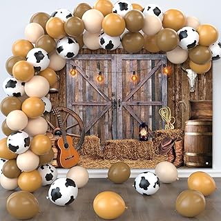 Partydream Western Cowboy Party Decorations Includes 50pcs Cowboy Balloons and 1Pcs Western Banner Cowboy Birthday Party Decorations Western Party Supplies Birthday Baby Shower