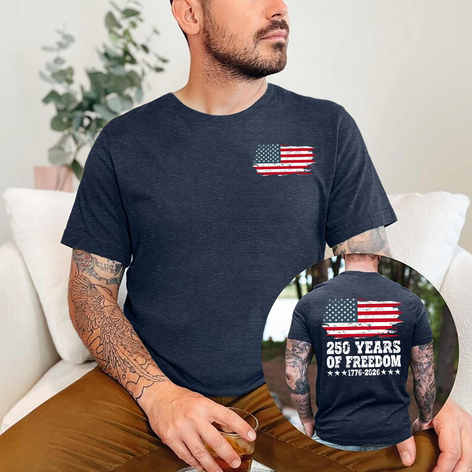 Men's 250 Anniversary USA Shirt American Flag T Shirt 250 Years America Anniversary Shirt Patriotic Shirts Tops - 4