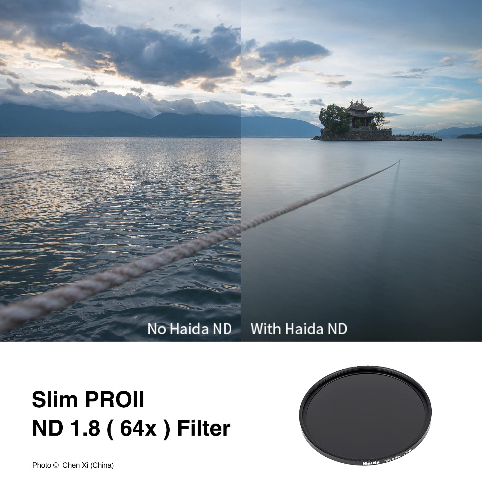 Haida Filtre ND64 pour Objectif 82 mm - 6 Stops Filtre à densité Neutre Multi-Couches