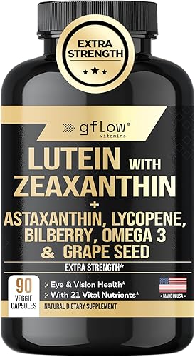 Suplementos de luteína y zeaxantina, vitaminas avanzadas para los ojos con astaxantina, Omega 3, resveratrol, arándano, licopeno, quercetina, ginkgo