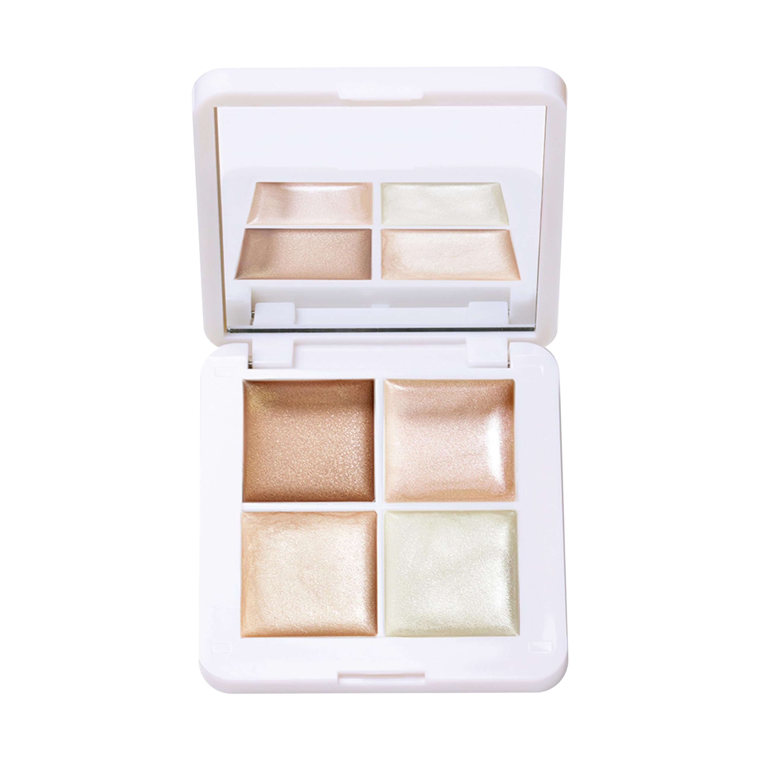 Living Luminizer Glow Quad Mini Palette - Travel-Friendly Cream Luminizer & Bronzer Set - Coconut Oil & Vitamin E for Glowing Skin (0.08 oz)