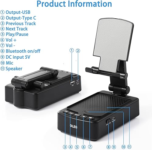 Miniatura 3 de Regalos para hombres, soporte de teléfono móvil OLES con Bluetooth para él, papá, mujeres que no quieren nada, soporte ajustable para tableta con