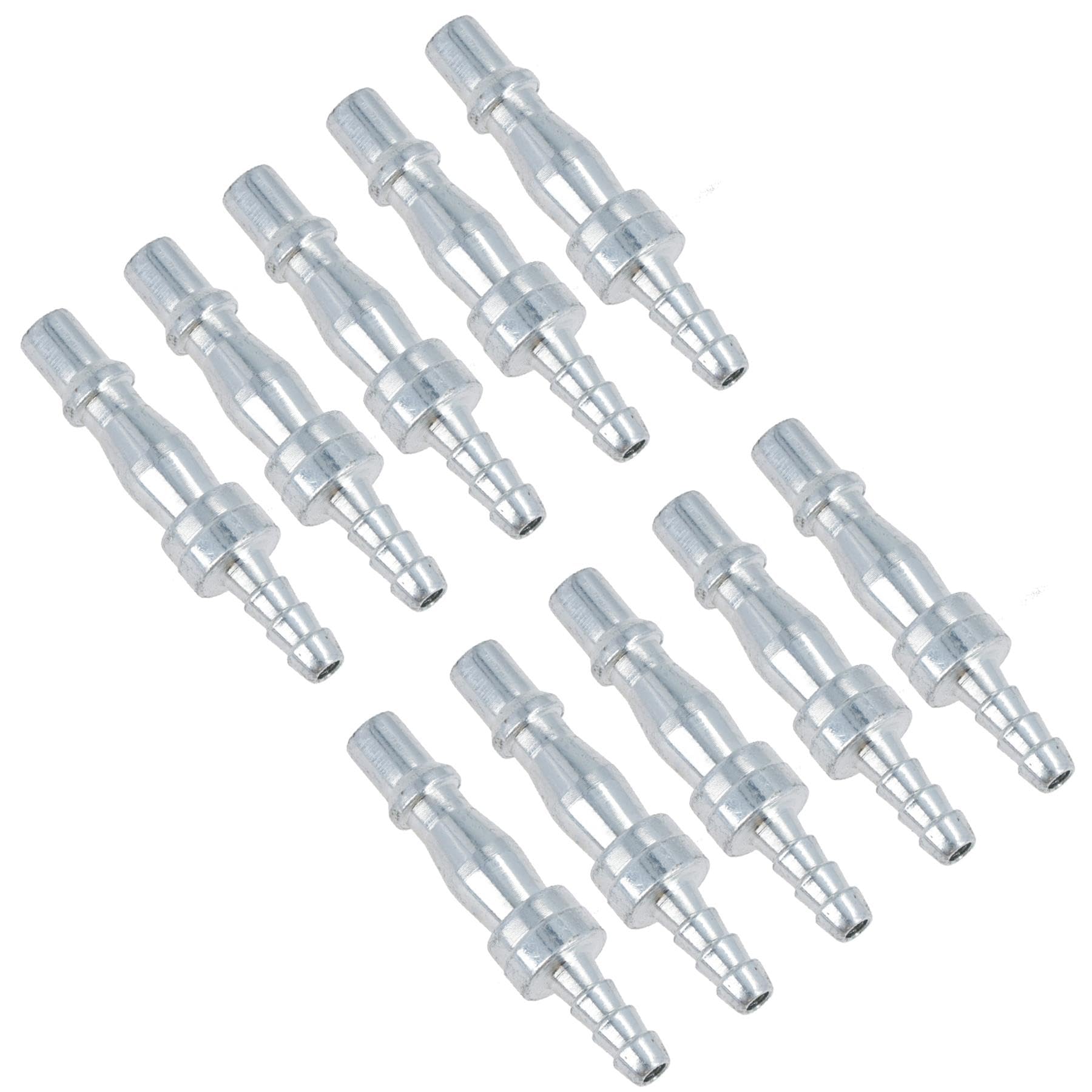 Ab Tools Men's Silver 1/4In Bsp (6.35Mm) Air Hose Barb Tail With Pcl Type Connector Fitting 10Pc