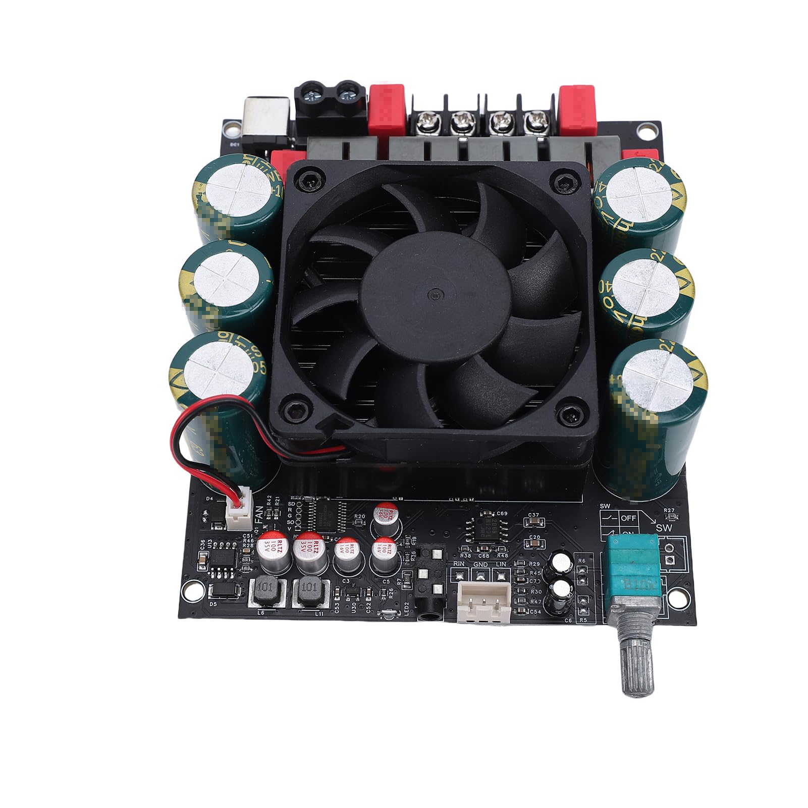 Bewinner Płytka Wzmacniacza TPA3255 Wysoka Moc Wyjściowa 600 W + 600 W, Wzmacniacz Cyfrowy Klasy D z Inteligentnym Rozpraszaniem Ciepła i ochroną, do Profesjonalnego Audiofilskiego Samodzielnego