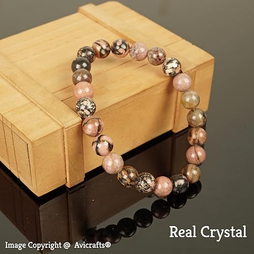 Miniatura 4 de Black Rhodonite Bracelet, Healing Crystal Bracelet, Gemstone Bracelet, Rhodonite Bracelet, Rhodonite Beads, Beaded Bracelet, Rhodonite Jewelry,