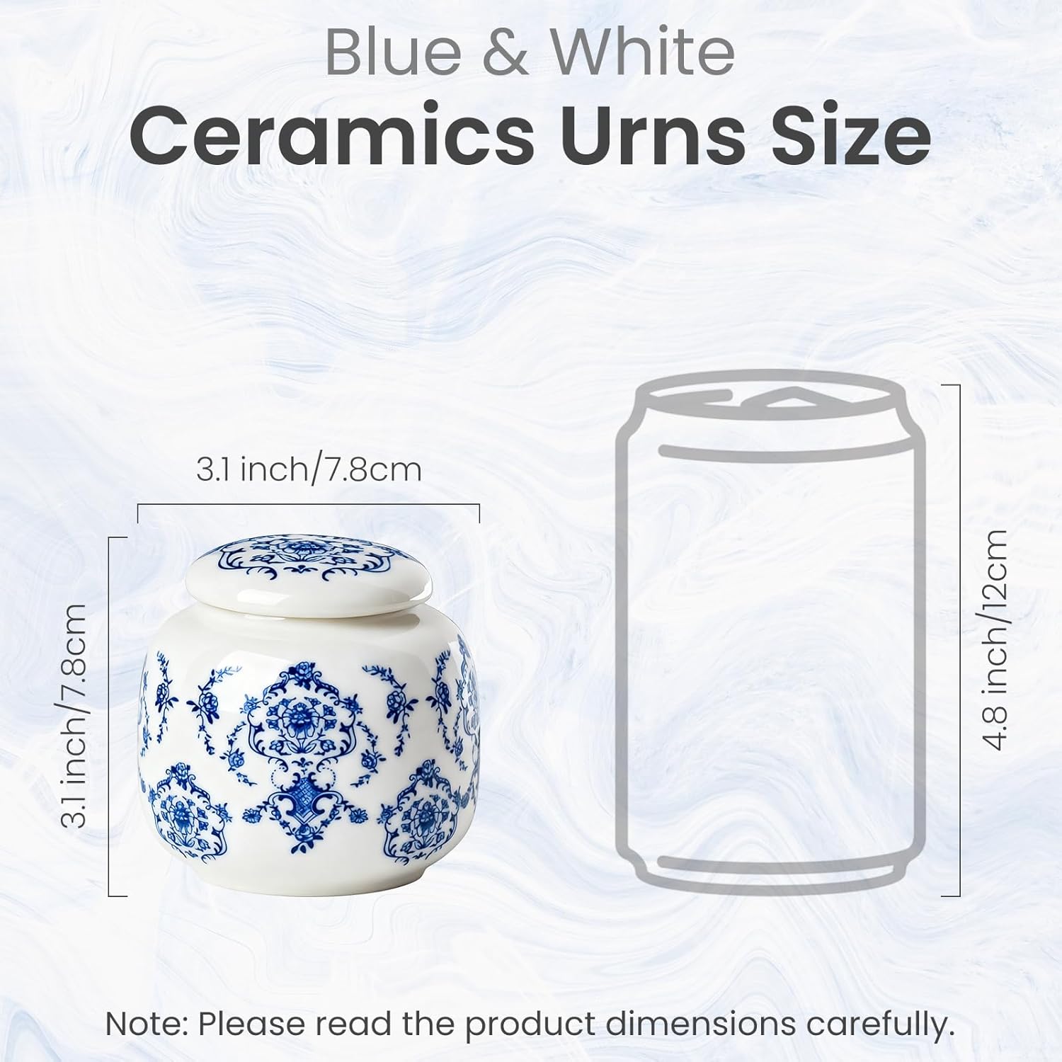 Small Keepsake Cremation Urns for Human Ashes Chinoiserie Ceramic Handmade Mini Memorial Urn for Adult Pet Box - UP to 10 Cubic inches - Image 2