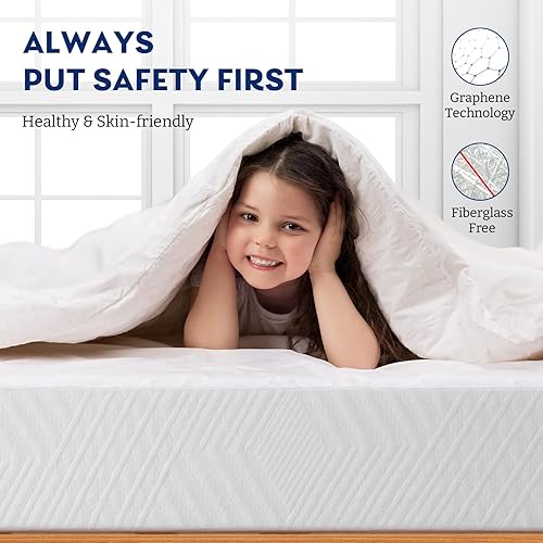 Miniatura 3 de Colchón Queen de espuma viscoelástica de 12 pulgadas en una caja firmeza media té verde y gel refrescante con certificado CertiPUR-US fabricado en