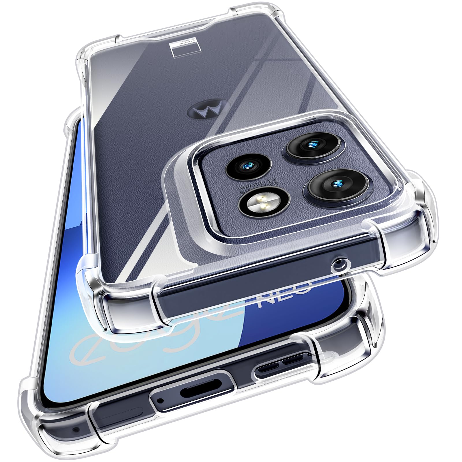 iVoler Anti Ingiallimento Chiaro Cover per Motorola Moto Edge 60 Neo 5G / Edge 50 Neo 5G, [Antiurto di Grado Militare] Custodia Trasparente per Assorbimento degli Urti con Paraurti in TPU Morbido