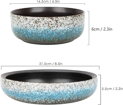 Miniatura 2 de kilolfy Pot - Maceta de cerámica esmaltada de 8.5 pulgadas + 6.3 pulgadas, juego de 2