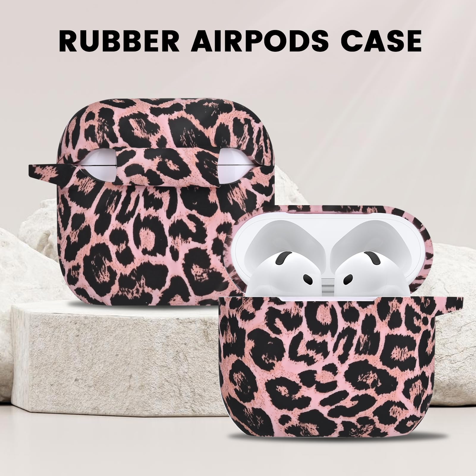 Custodia AirPods 4a Gen (2024) – Silicone Antiurto Con Motivo Leopardato Rosa, Portachiavi Incluso, Design 1:1 Per Ragazze - 2