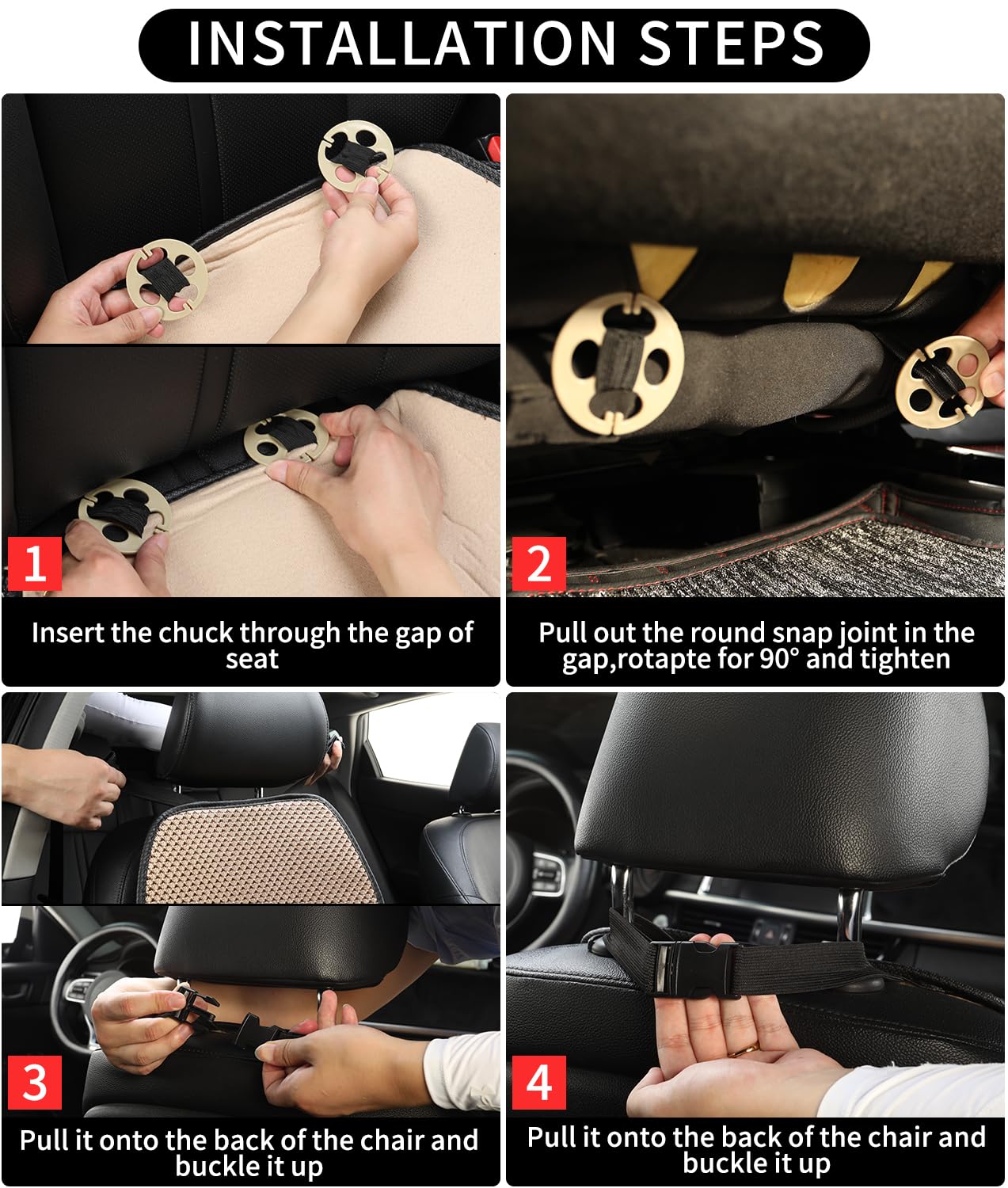 Auto Newer Car Seat Cover Breathable Front Car Seat Cushion Comfortable Car Seat Protector Anti-Slip and Full Wrap — view 6