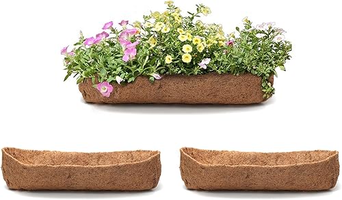 Miniatura 1 de Revestimientos para macetas de coco, 3 piezas de 24 pulgadas, revestimiento de fibra de coco natural para cestas de macetas, revestimiento de