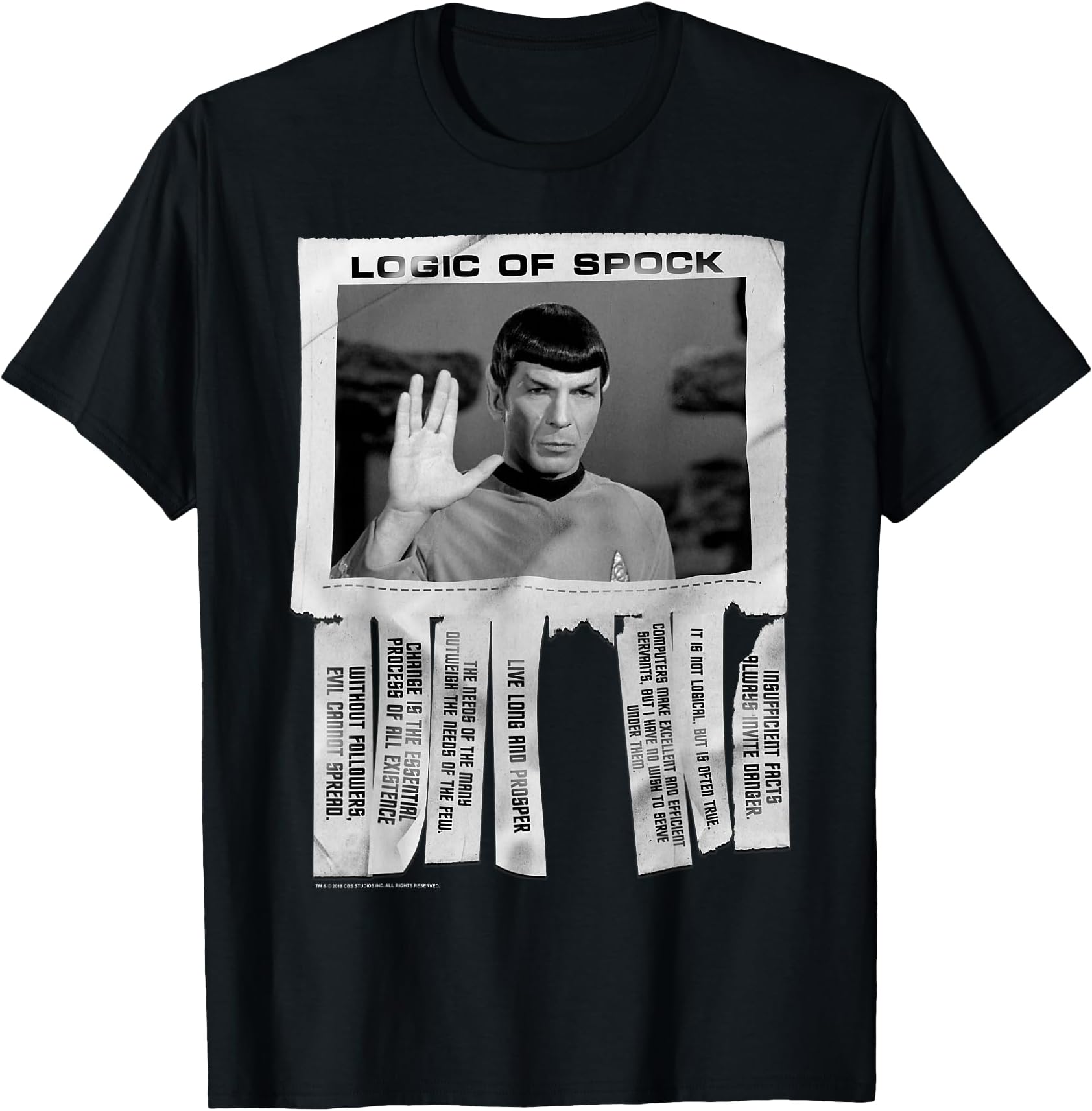 The Original Series Logic of Spock Text Poster T-Shirt