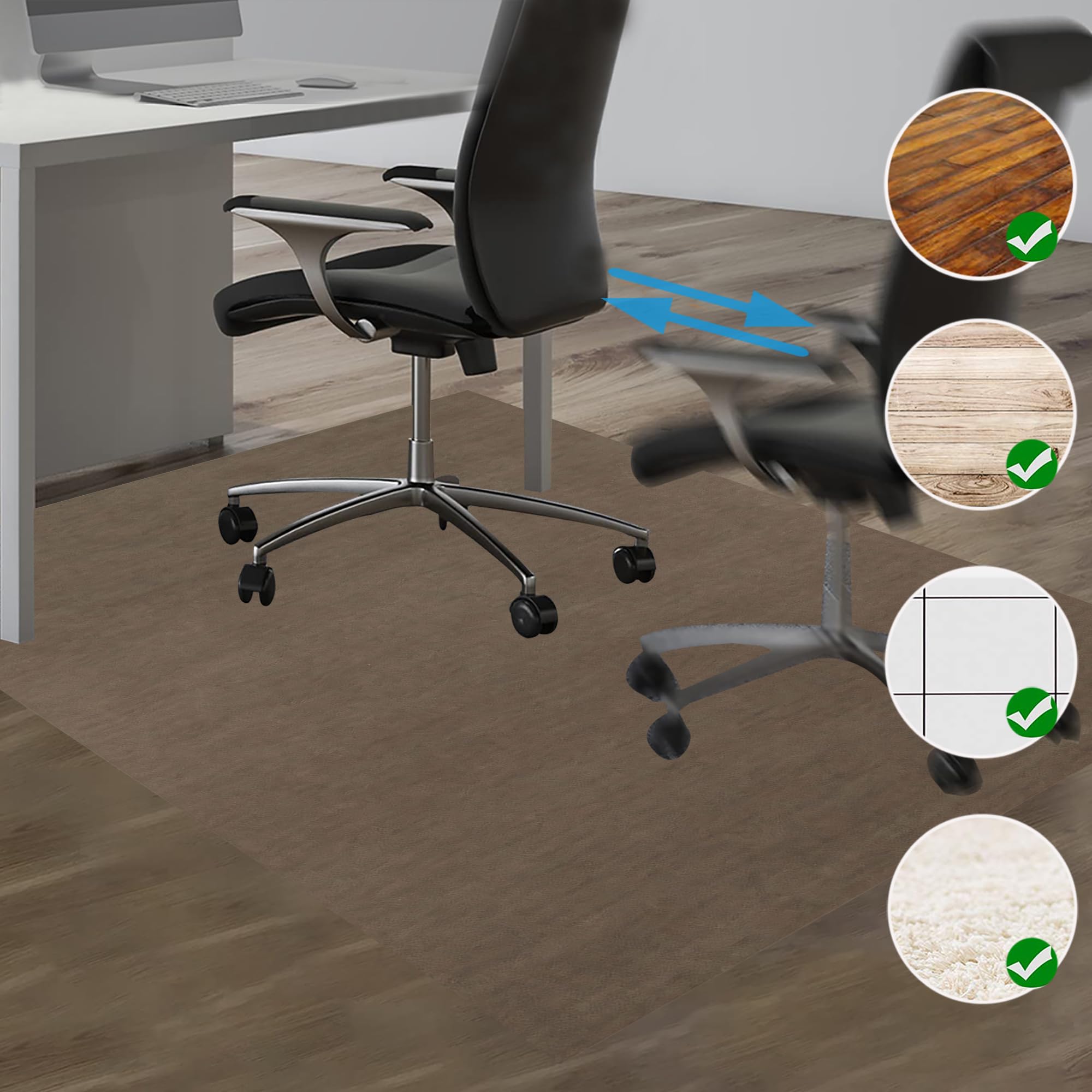 Tapis Protection Sol Chaise Bureau Gaming Tissu 180 x 200 cm pour Plancher de Bois, Tapis de Protection en carrelage