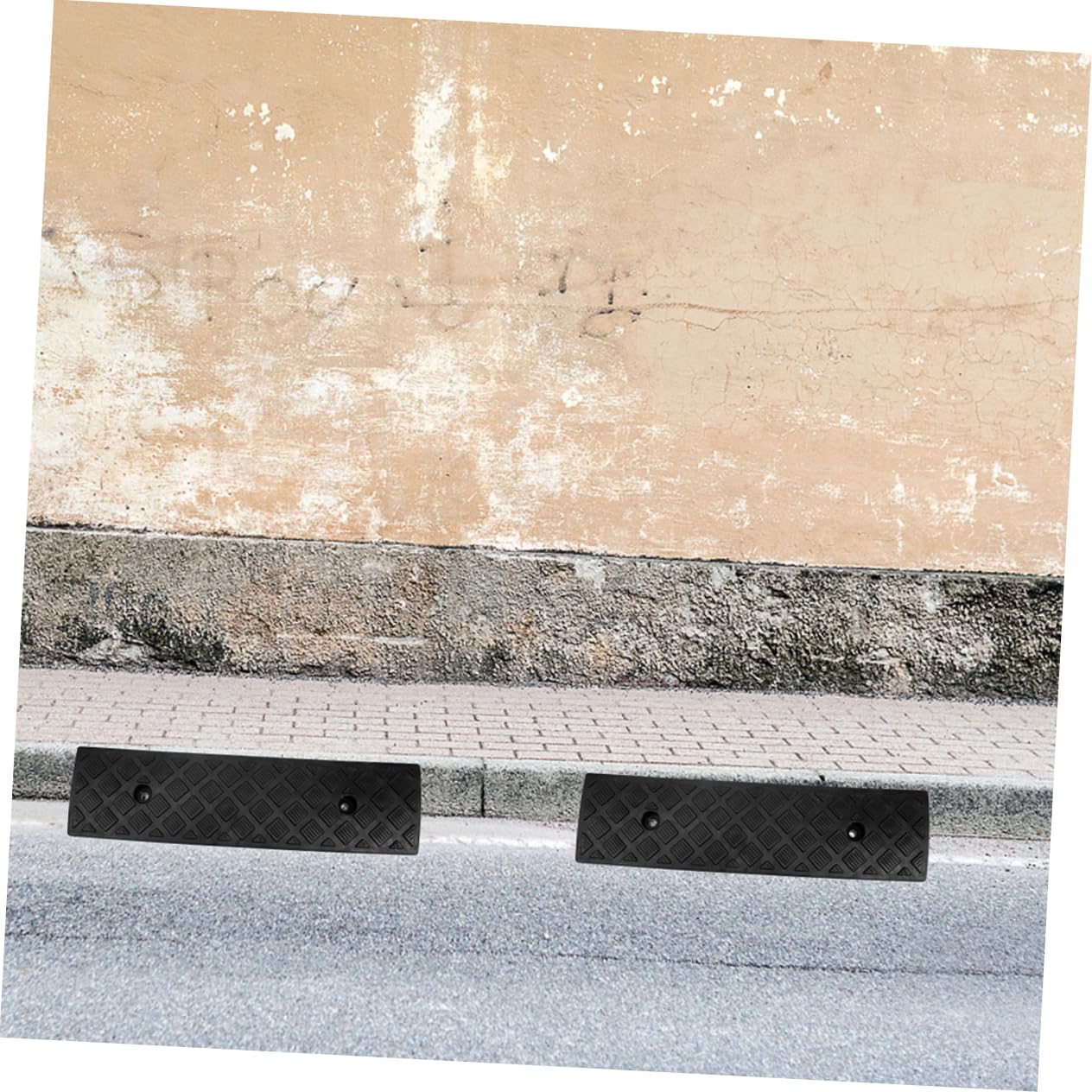 Cabilock 2Pcs Heavy Duty Vehicle Ramps for Driveway Access High Curb Ramps Non Slip Textured Design for Safe Loading of Cars and Motorcycles Durable and Weather Resistant