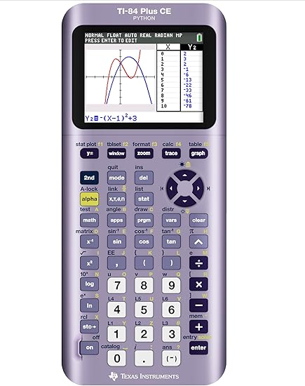 TI-84 Plus CE Python Enhanced Graphing plus Software, Iris/Purple