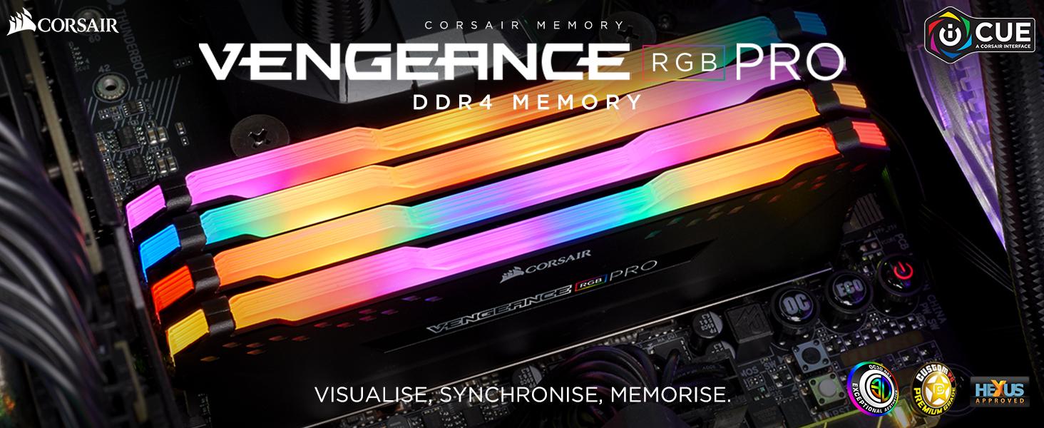 CORSAIR VENGEANCE RGB PRO 16GB (2x8GB) DDR4 Up to 3600MHz (PC4